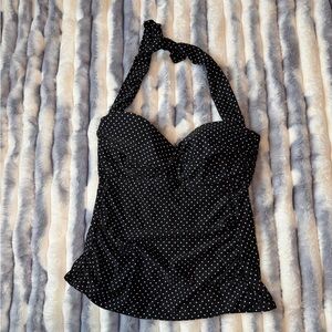 Victoria's Secret Black Polka Dot Halter Bikini Top